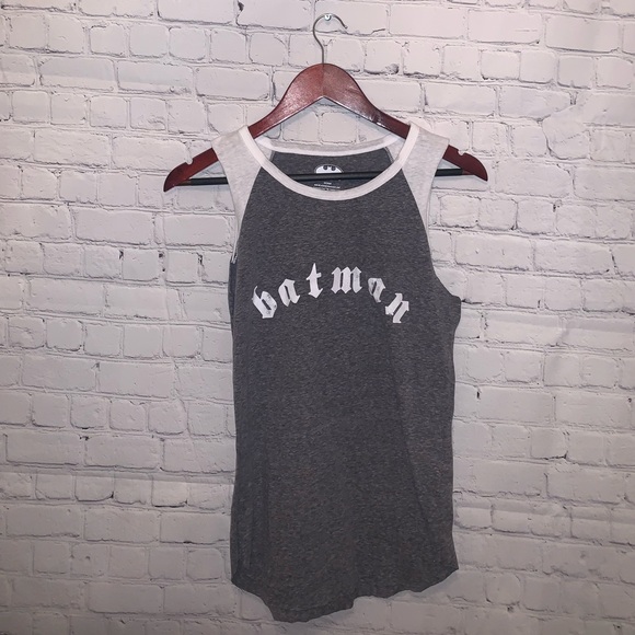 DC Comics Batman Gray & White tank top size S - Picture 2 of 8